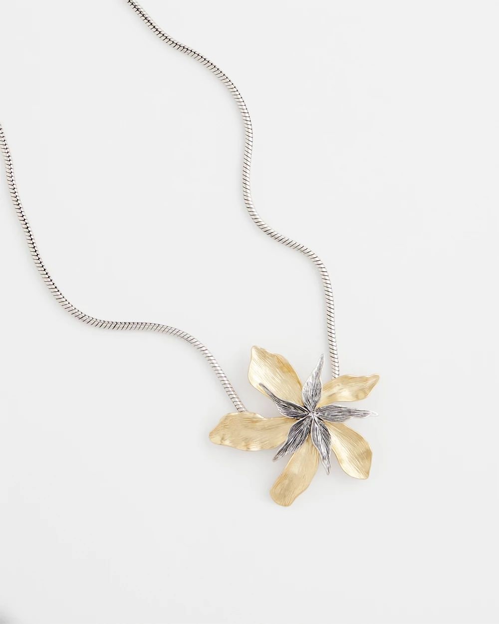 Chico's Originals Mixed Metal Flower Pendant Necklace | Chico's